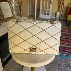Beautiful INC cream and gold shoulder bag!